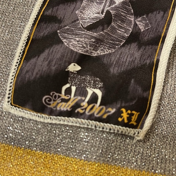 L.A.M.B. Dress Vintage Striped Glitter Tinsel Lamb Wool Dress XL Y2K - Picture 11 of 14